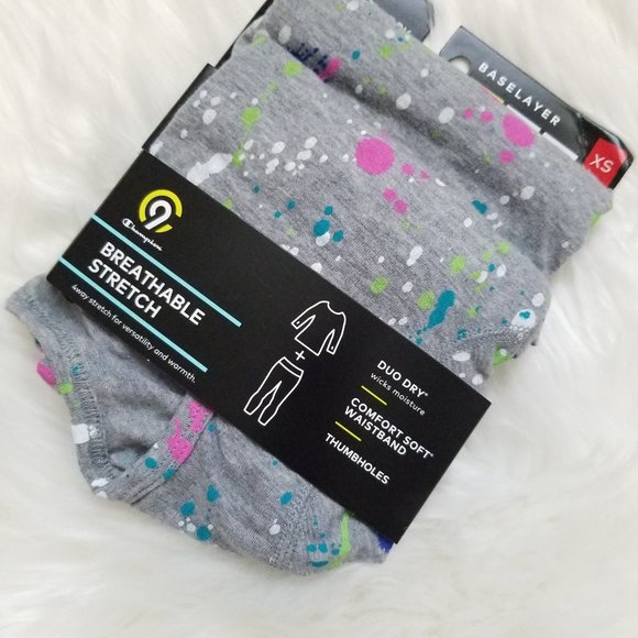 Champion Girls Scoop Neck And Pant Set Size XS Base Layer Breathable Stretch NWT - Picture 7 of 8